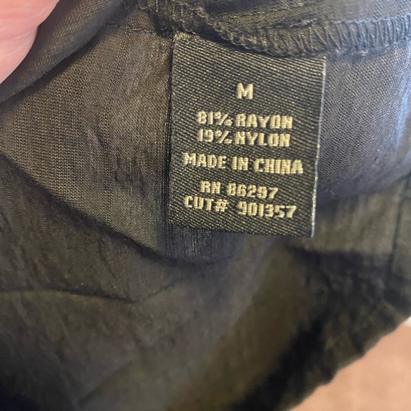 BCBG Max Azria Black Tie Neck Blouse Top Puff Sleeve Shawl Collar M - Picture 5 of 6